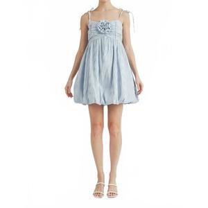 NEW AIBLEE rosette mini dress in blue